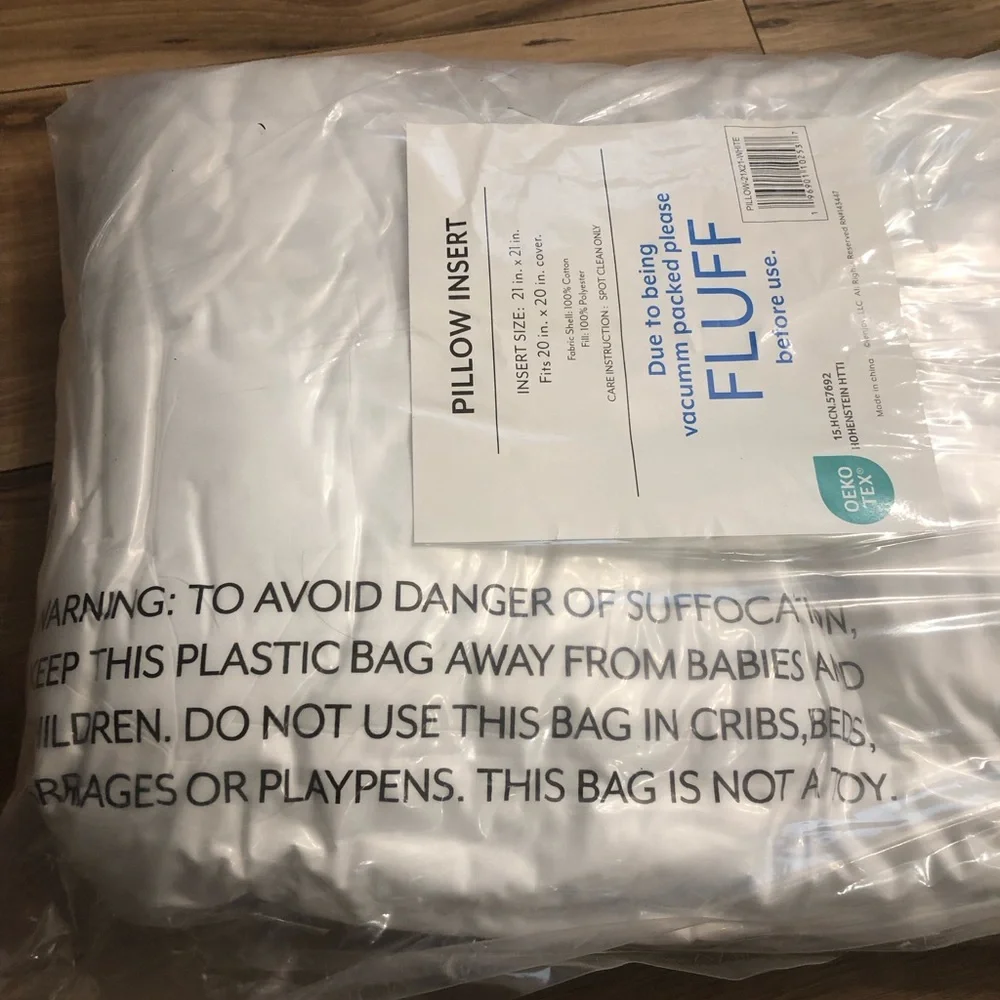 ienjoy home Cotton Decor Throw Pillow Insert with Polyester Fill 21